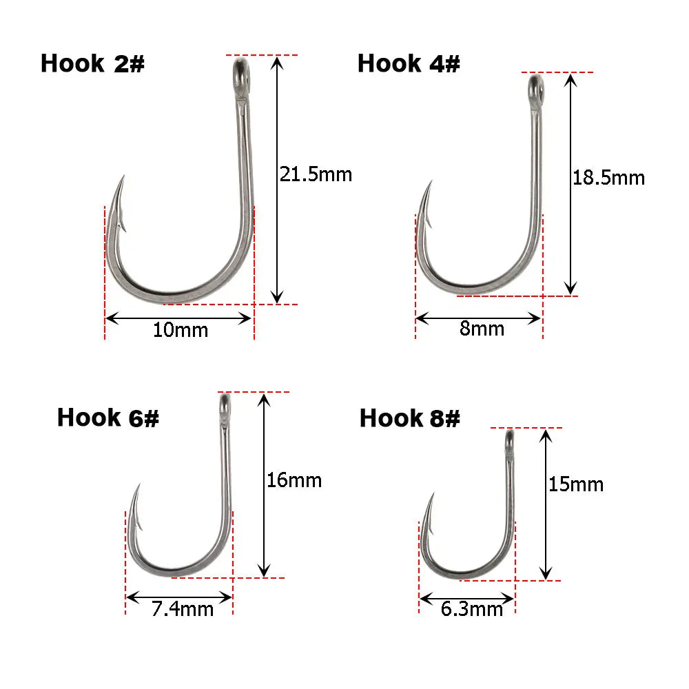 50Pcs Carp Fishing Barbed Hook