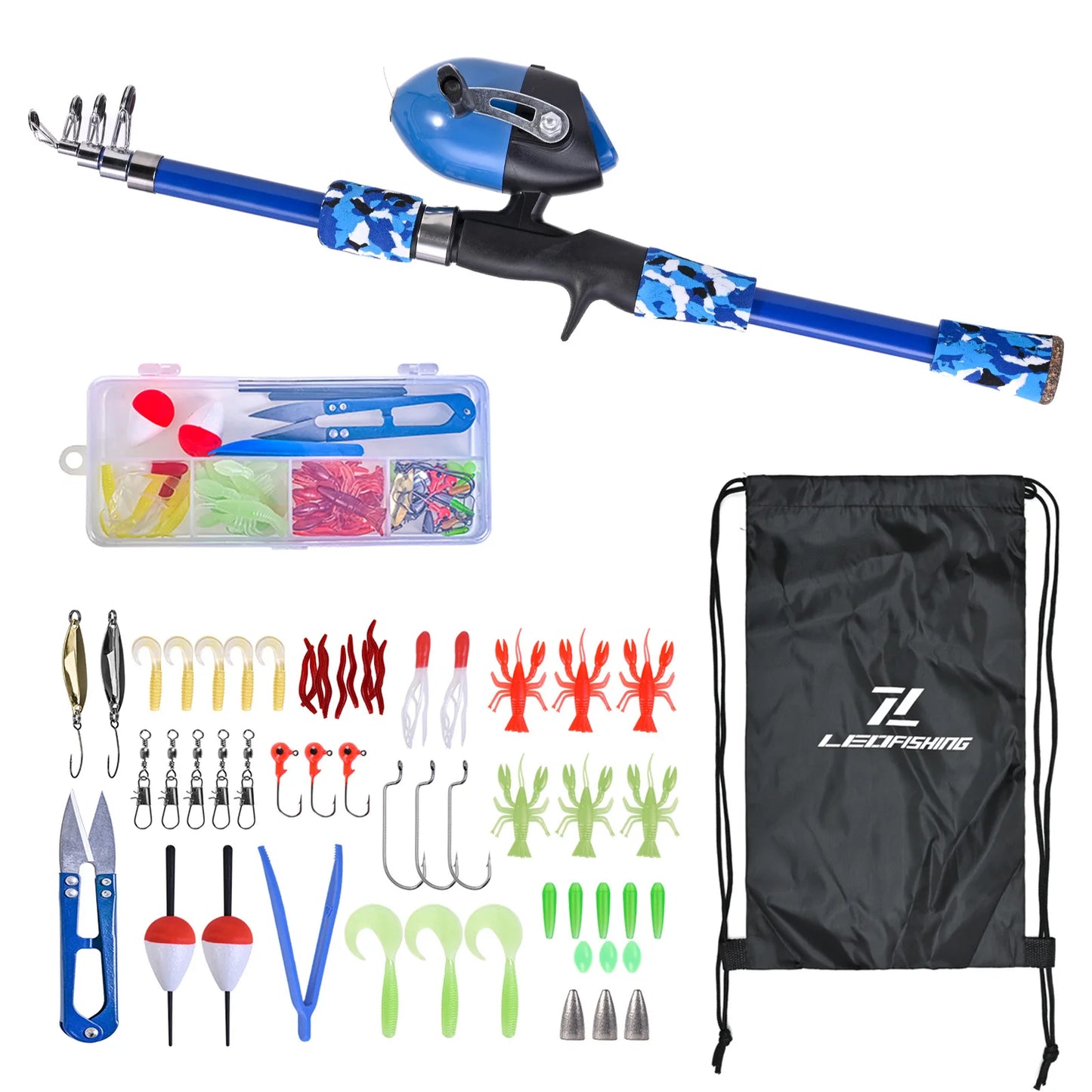 Kids Fishing Rod and Reel Combo Full Kit