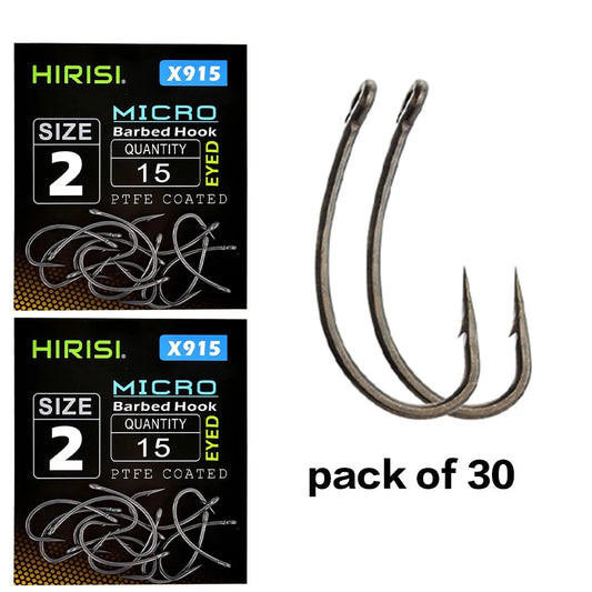 30x Carp Fishing Hooks With Eye