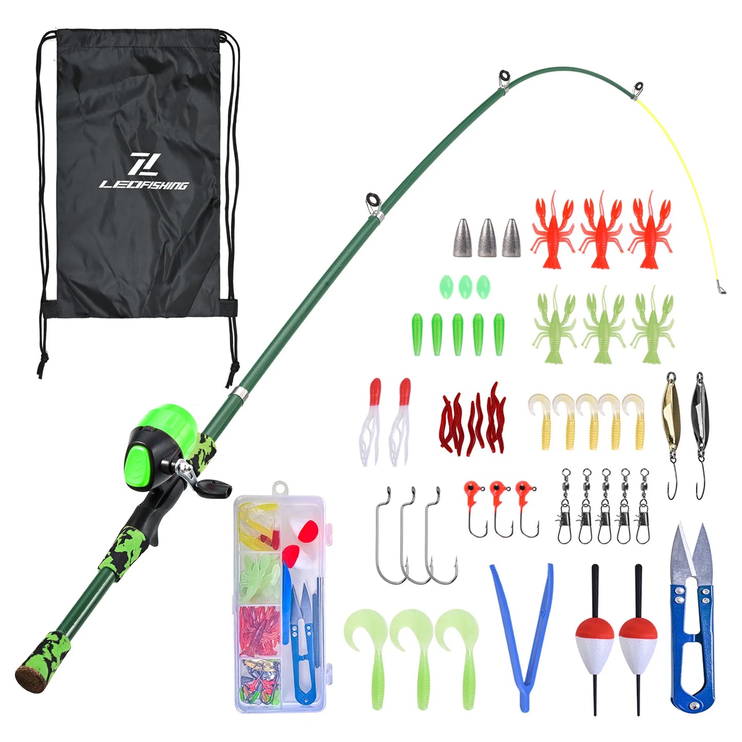 Kids Fishing Rod and Reel Combo Full Kit