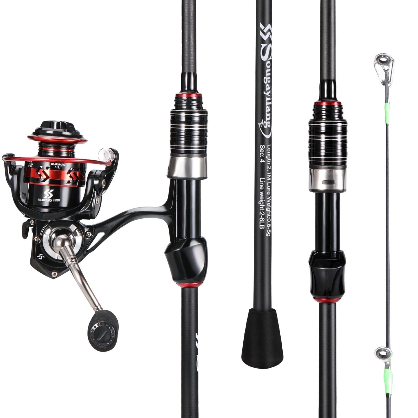 UltraLight Carbon Fiber Rod and 5.2:1 Gear Ratio Fishing Reel Fishing Kit