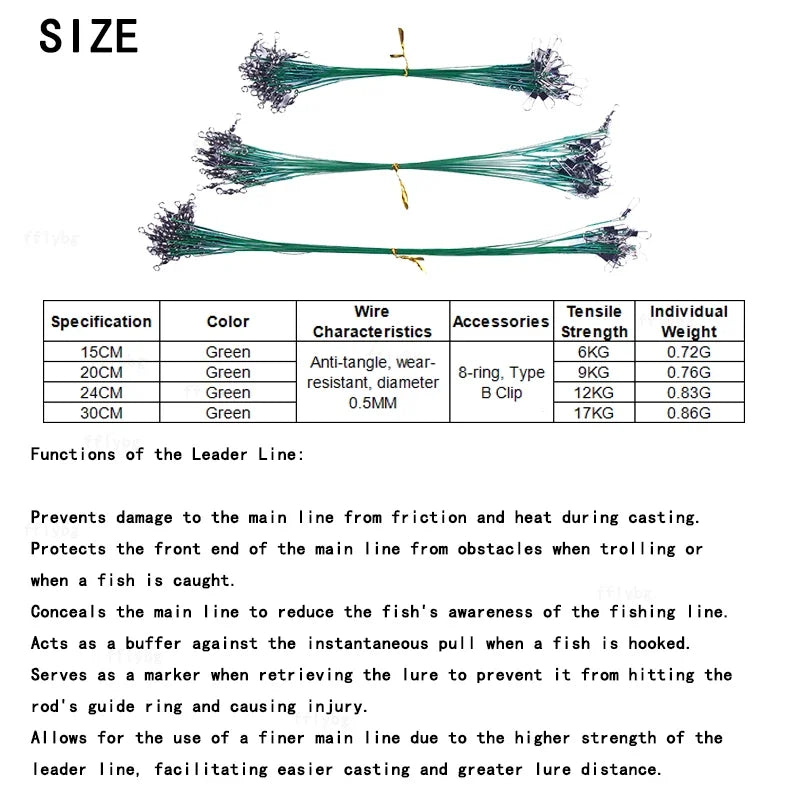 Anti Bite Steel Fishing Line Steel Wire Leader