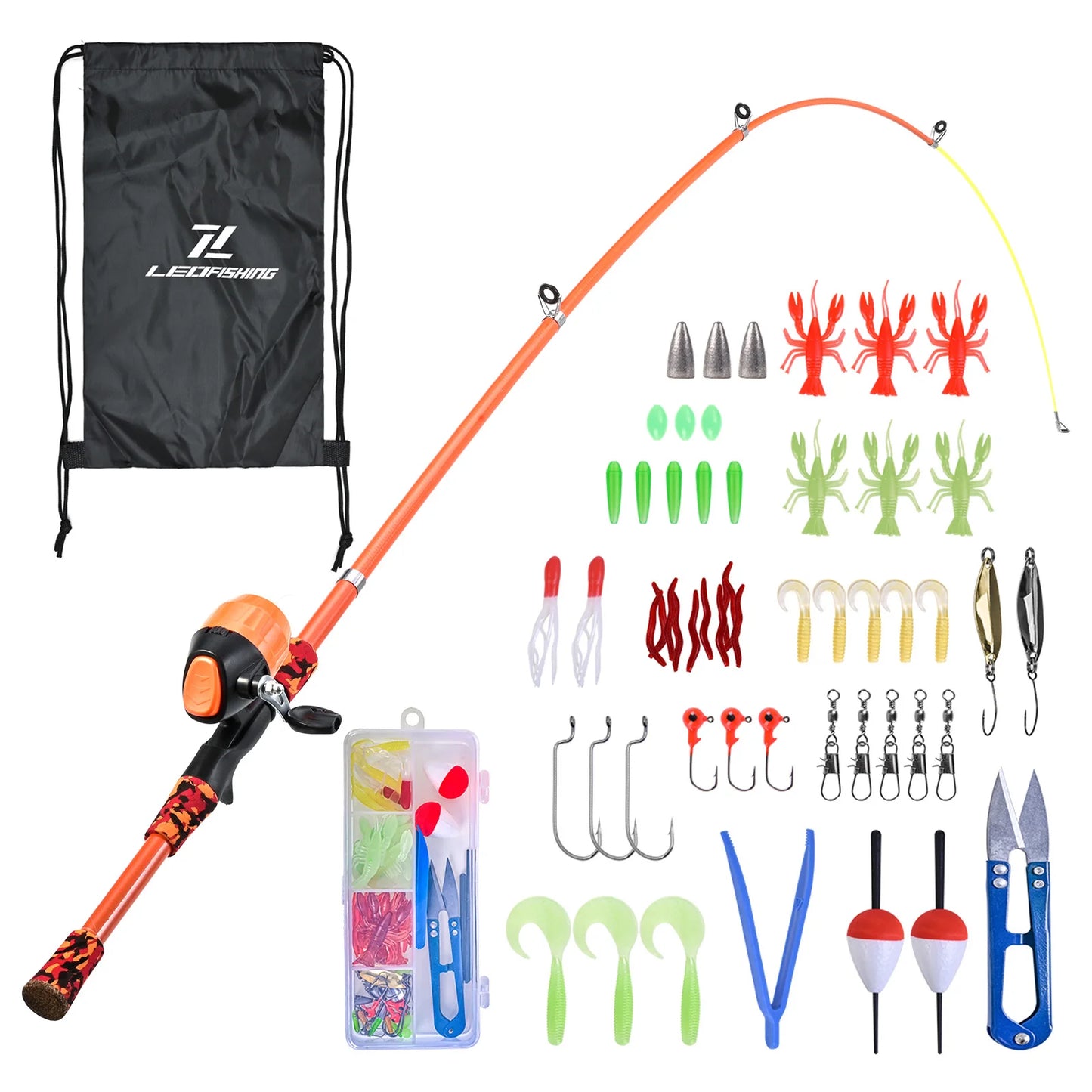 Kids Fishing Rod and Reel Combo Full Kit