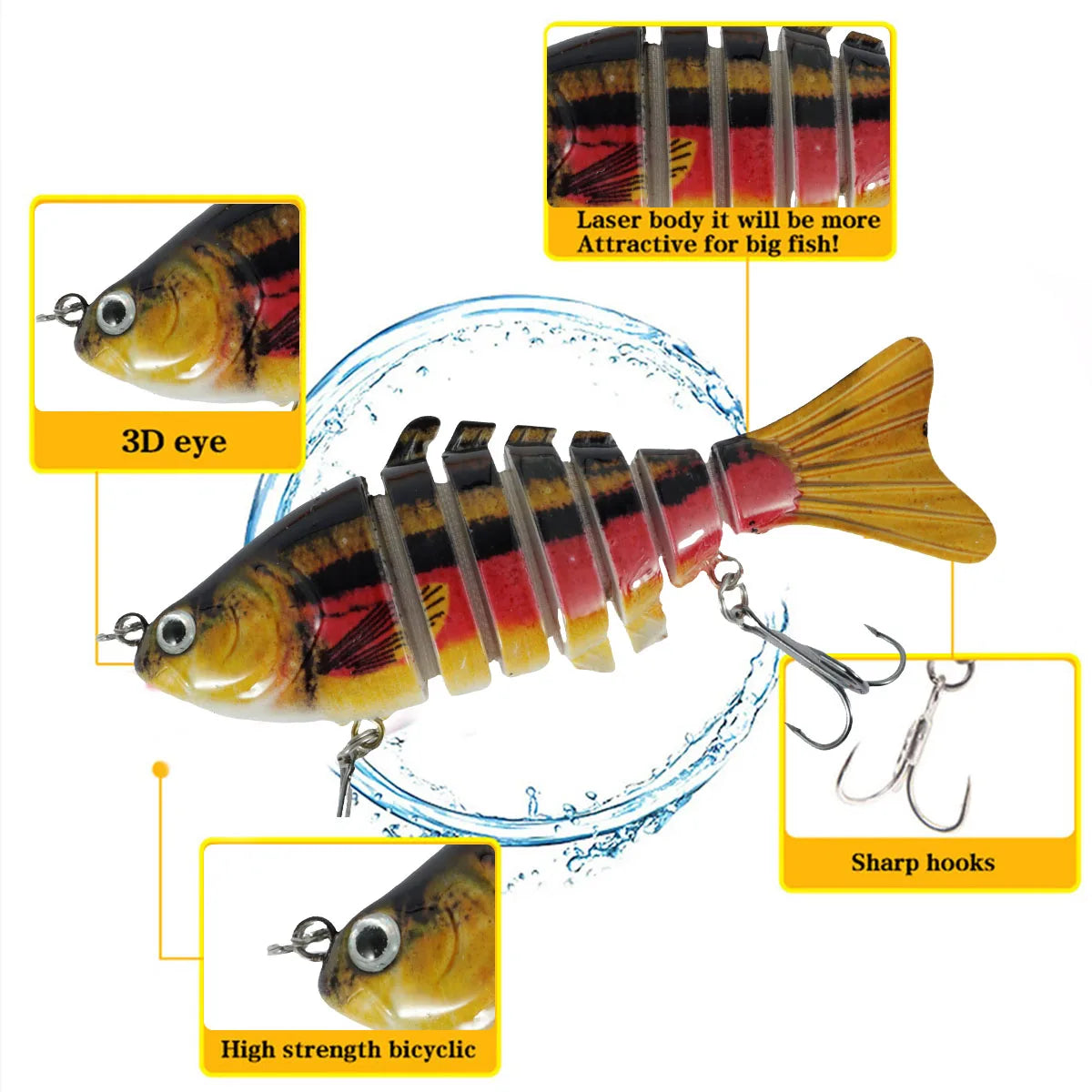 5Pcs 7 Segment Fishing Lure