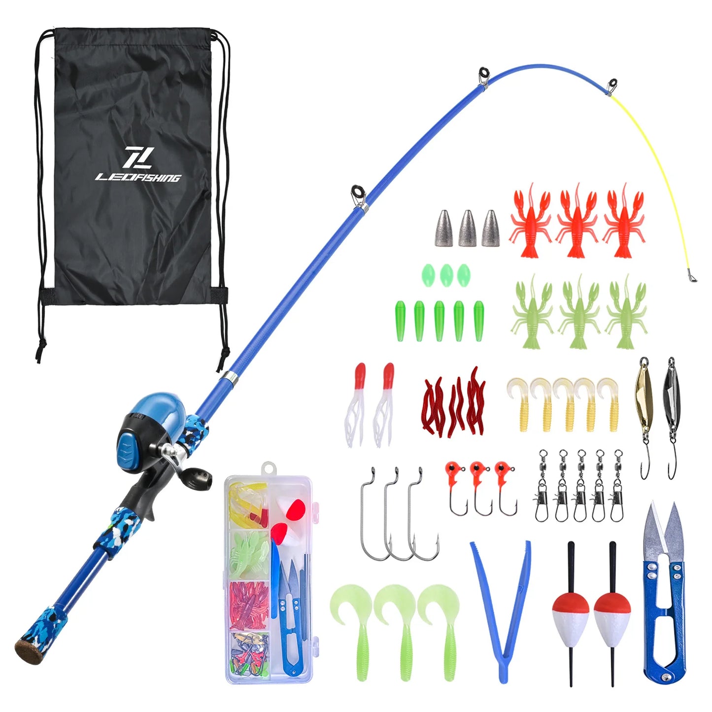 Kids Fishing Rod and Reel Combo Full Kit