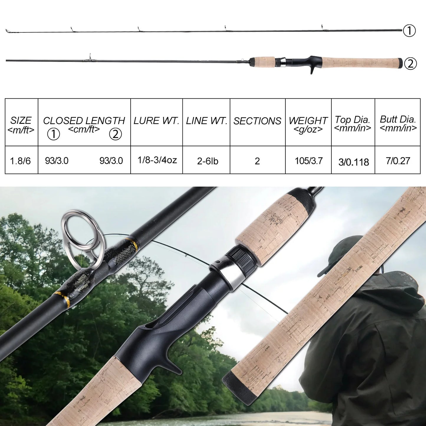 Ultralight Spinning/Casting UL Fishing Rod