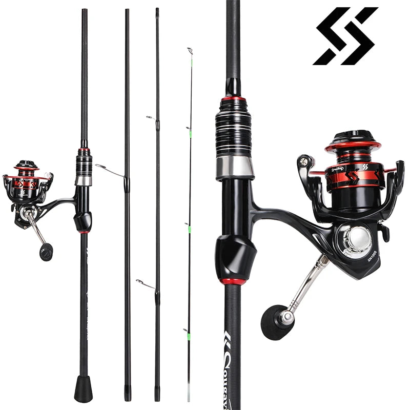 UltraLight Carbon Fiber Rod and 5.2:1 Gear Ratio Fishing Reel Fishing Kit