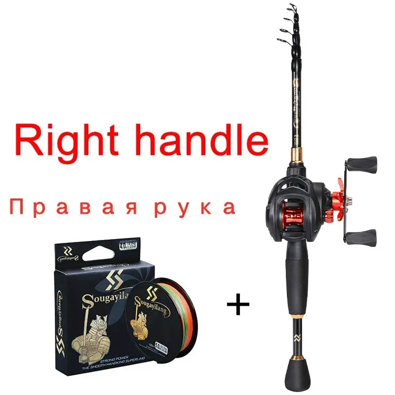 Telescopic Fishing Rod and 7.2:1 High Speed Fishing Reel with 150M Line Pesca