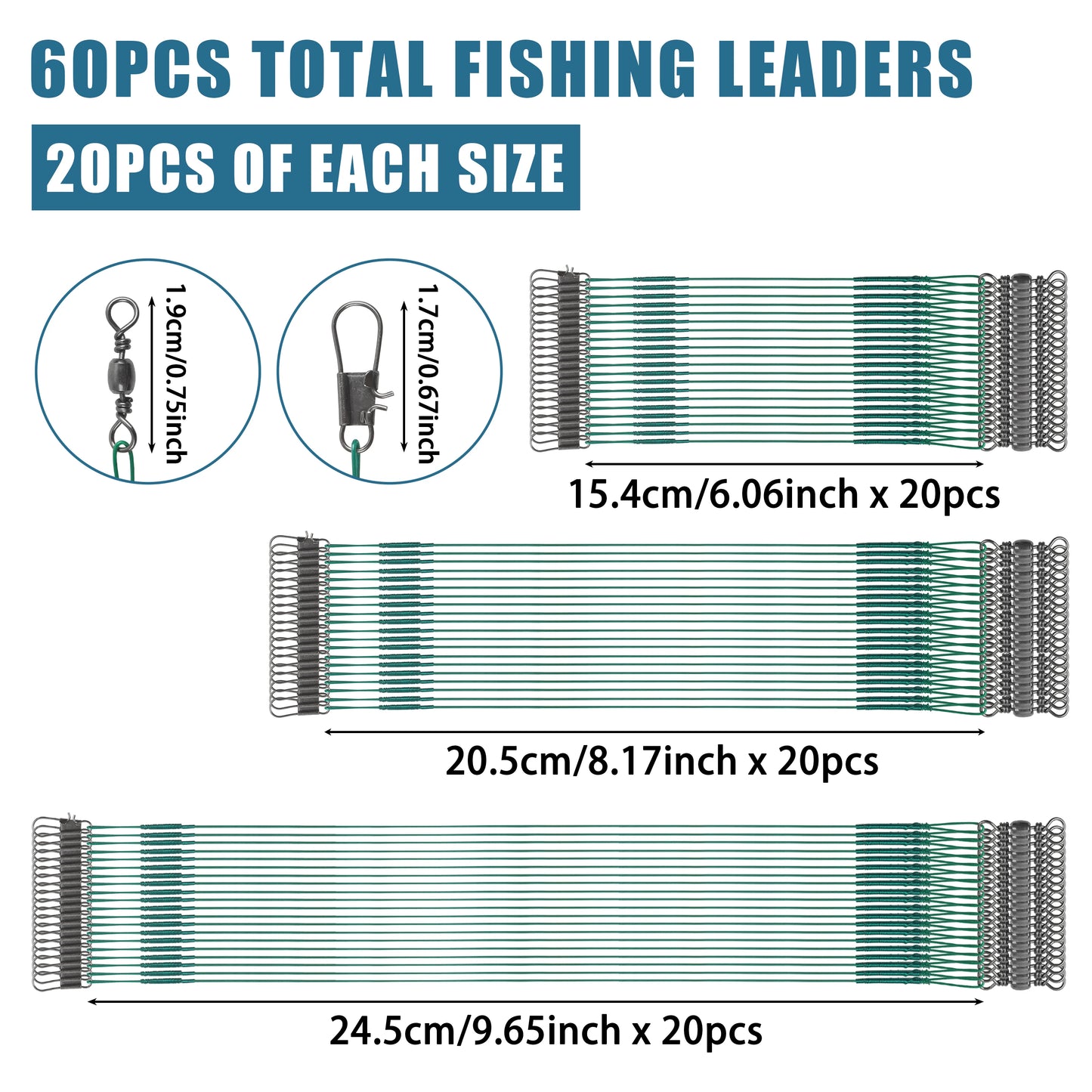 60Pcs Fishing Leader Line